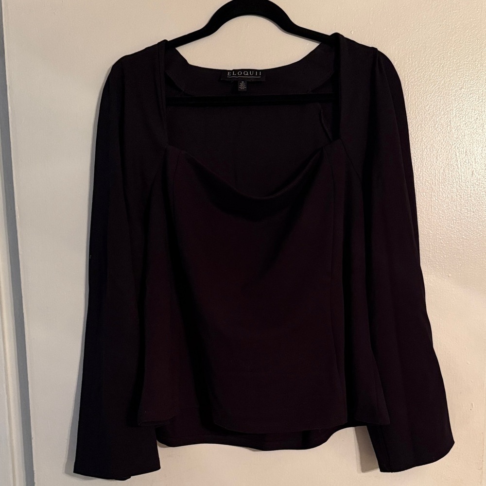 Eloquii Women's Elegant Black Blouse